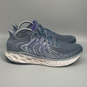 New Balance 1080V11 Women's 10.5 Gray Blue Lace-Up Low Athletic Running Sneakers